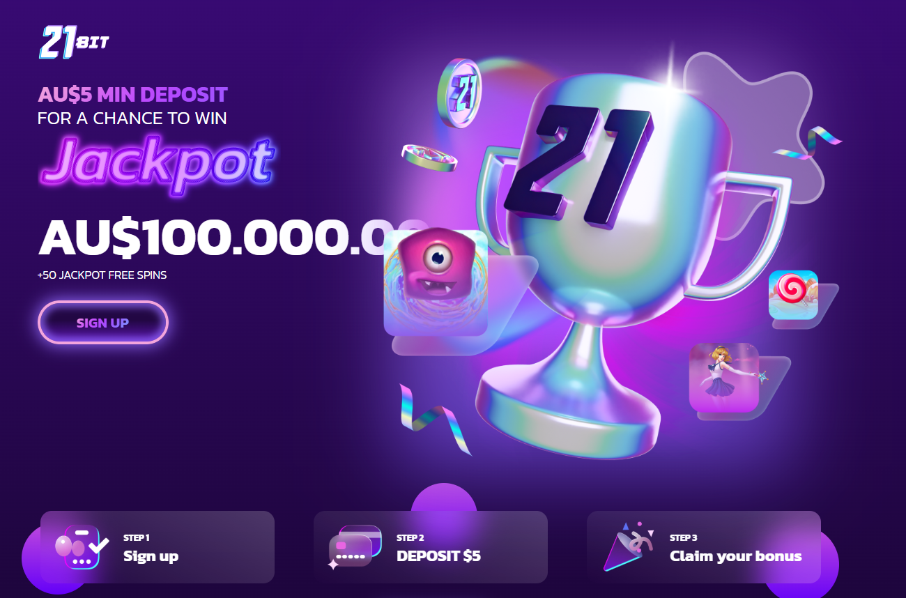 >21Bit Casino $5 deposit casino bonus